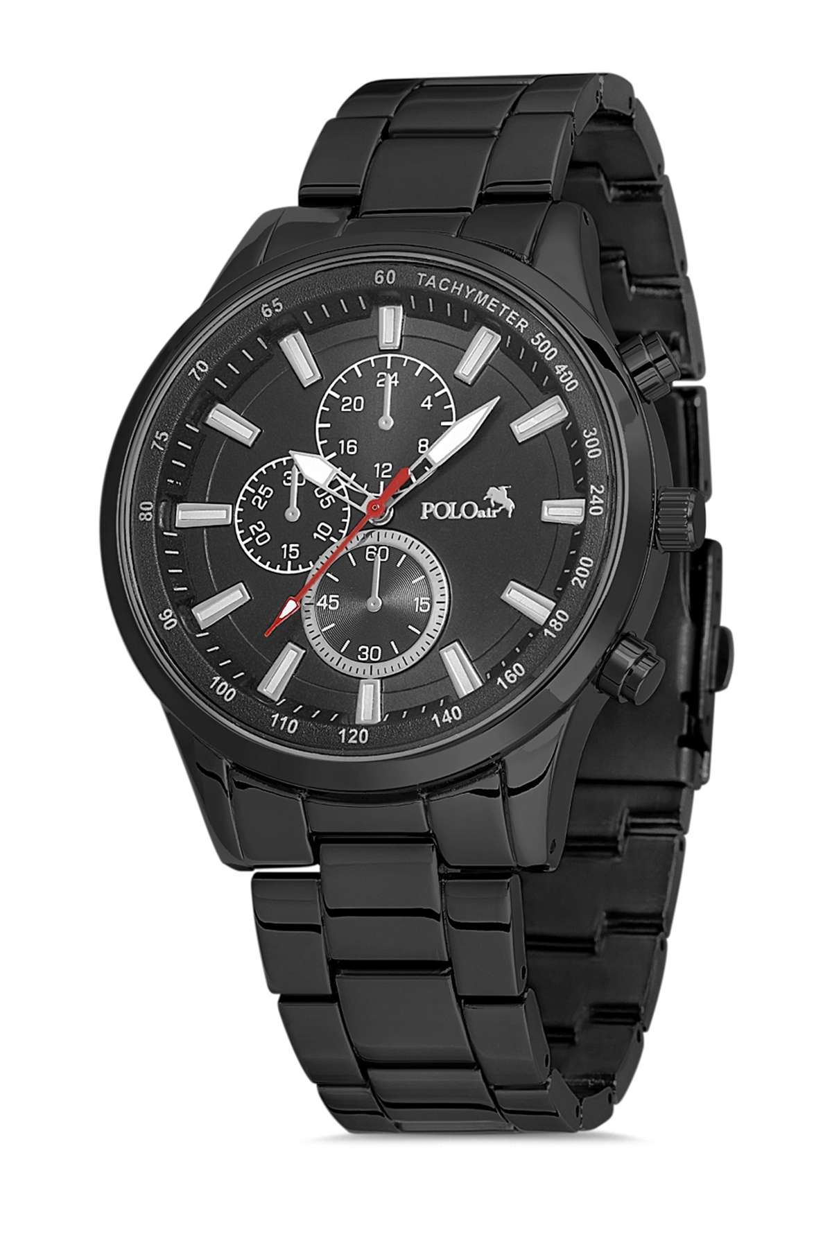 Polo Air Spor Metal Kordon Erkek Kol Saati Siyah PL-0848E1x