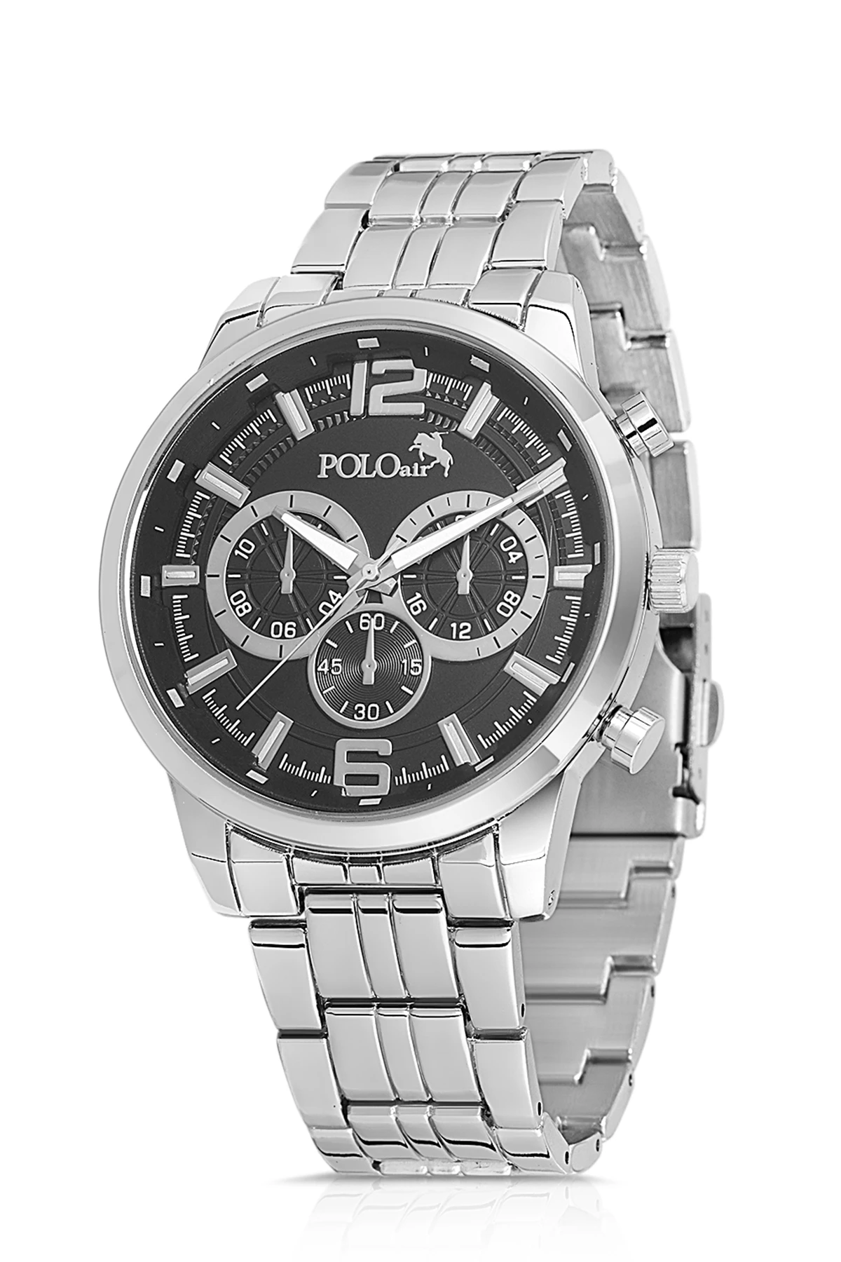 Polo Air  Erkek Kol Saati Gümüş-Siyah PL-0850E5x