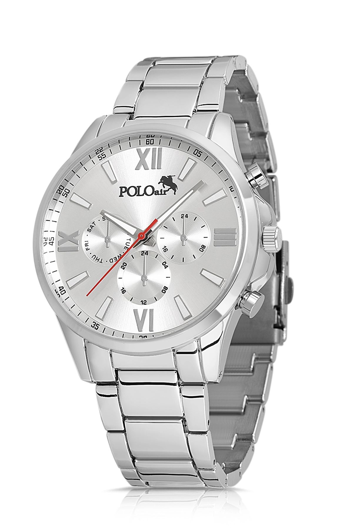 Polo Air Romen Rakamlı Erkek Kol Saati Gümüş PL-0852E4x