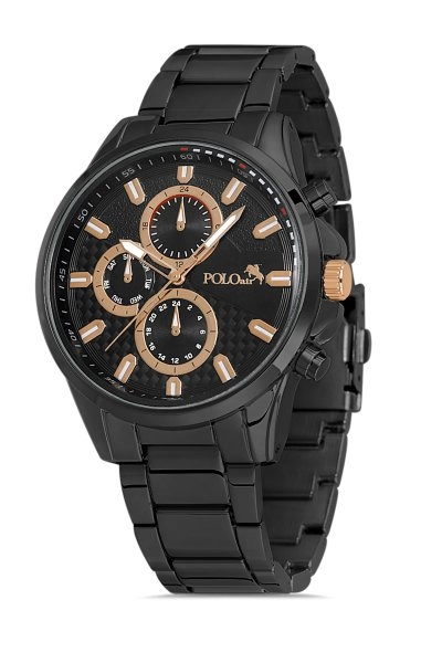 Polo Air  Metal Kordon Spor Erkek Kol Saati Siyah-Bakır PL-0834E3x