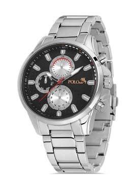 Polo Air Metal Kordon Spor Erkek Kol Saati Gümüş-Siyah PL-0834E5x