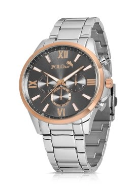 Polo Air Romen Rakamlı Erkek Kol Saati Gümüş-Siyah PL-0852E3x