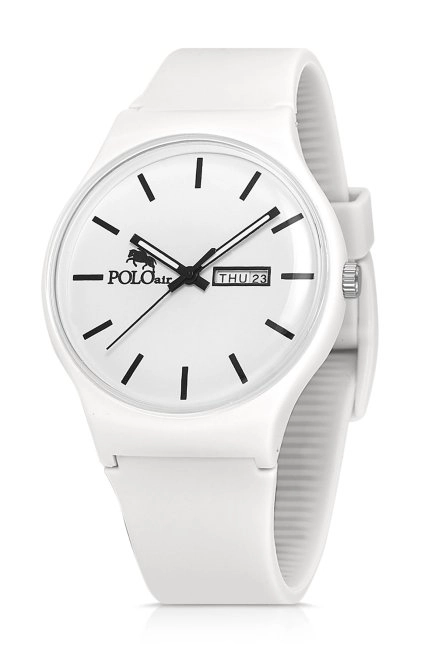 Unisex Silikon Kordon Gün Ay Takvimli Kol Saati Beyaz Renk Pl-1481B1X Beyaz Pl-1481B1X