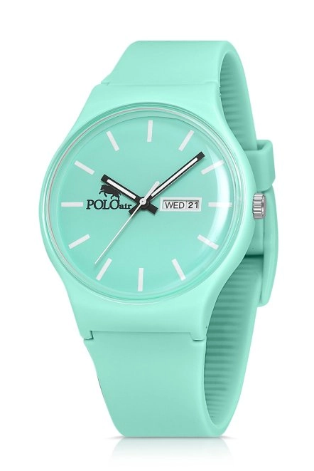 Unisex Silikon Kordon Gün Ay Takvimli Kol Saati Su Yeşili Renk Pl-1481B4X Su Yeşili Pl-1481B4X