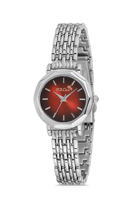 Zarif Vintage Kadın Kol Saati Gümüş-Kırmızı Renk Pl-1480B5X Kırmızı Pl-1480B5X