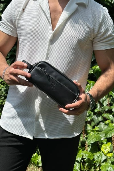 Erkek El Çantası Seyahat Düzenleyici Tıraş Kozmetik Günlük El Çantası Siyah Etn-70-S Siyah Etn-70-S