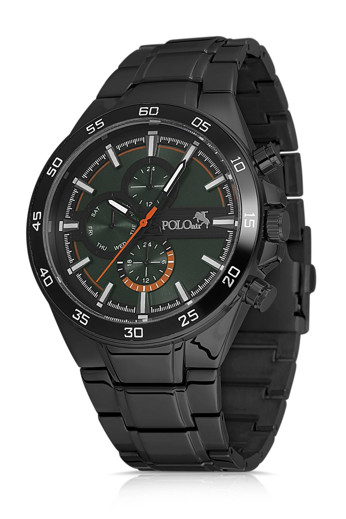 Spor Metal Kordon Spor Erkek Kol Saati  Siyah-Yeşil Pl-0875E5X Siyah-Yeşil Pl-0875E5X