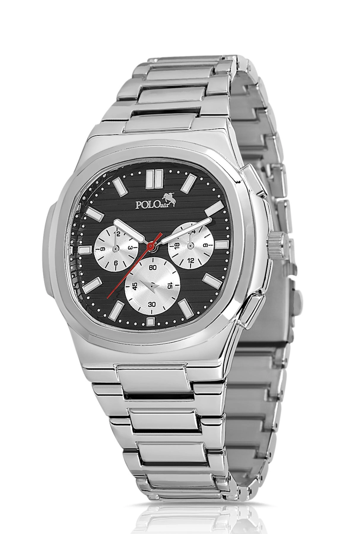 Metal Kordon Erkek Kol Saati Gümüş Siyah Renk Pl-0926E3X Gümüş-Siyah Pl-0926E3X