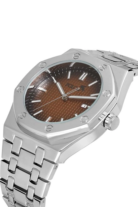 Erkek Kol Saati Gümüş-Kahverengi Pl-0906E4X Gümüş-Kahverengi Pl-0906E4X