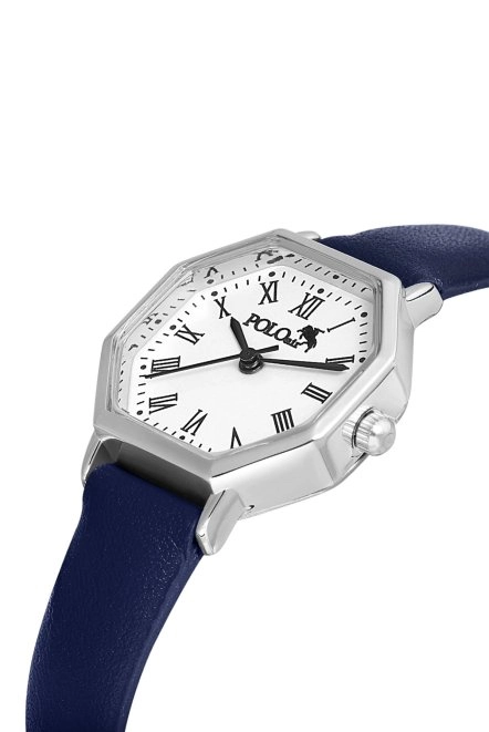 Geometrik Kasa Deri Kordon Kadın Kol Saati Lacivert-Gümüş Pl-1483B5X Lacivert-Gümüş Pl-1483B5X