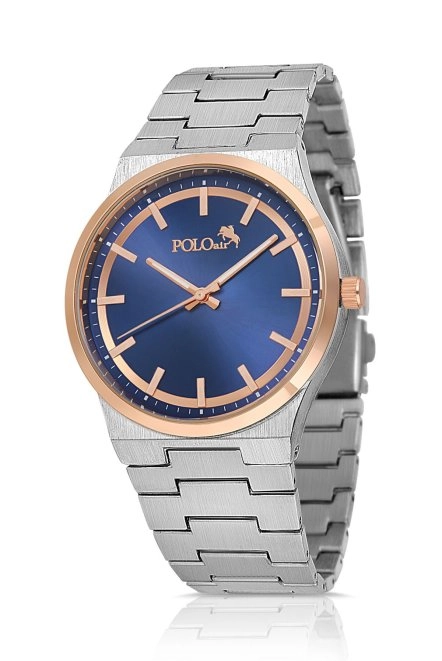 Klasik Metal Kordon Erkek Kol Saati Gümüş Bakır Lacivert Renk Pl-0916E2X Gümüş-Bakır-Lacivert Pl-0916E2X