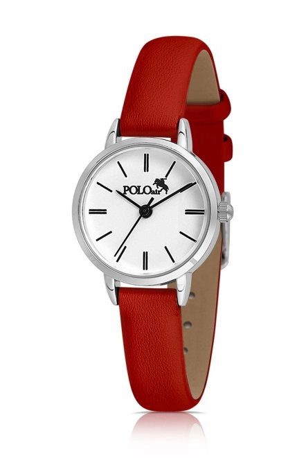 Zarif Deri Kordon Kadın Kol Saati Kırmızı-Gümüş Pl-1482B4X Kırmızı-Gümüş Pl-1482B4X