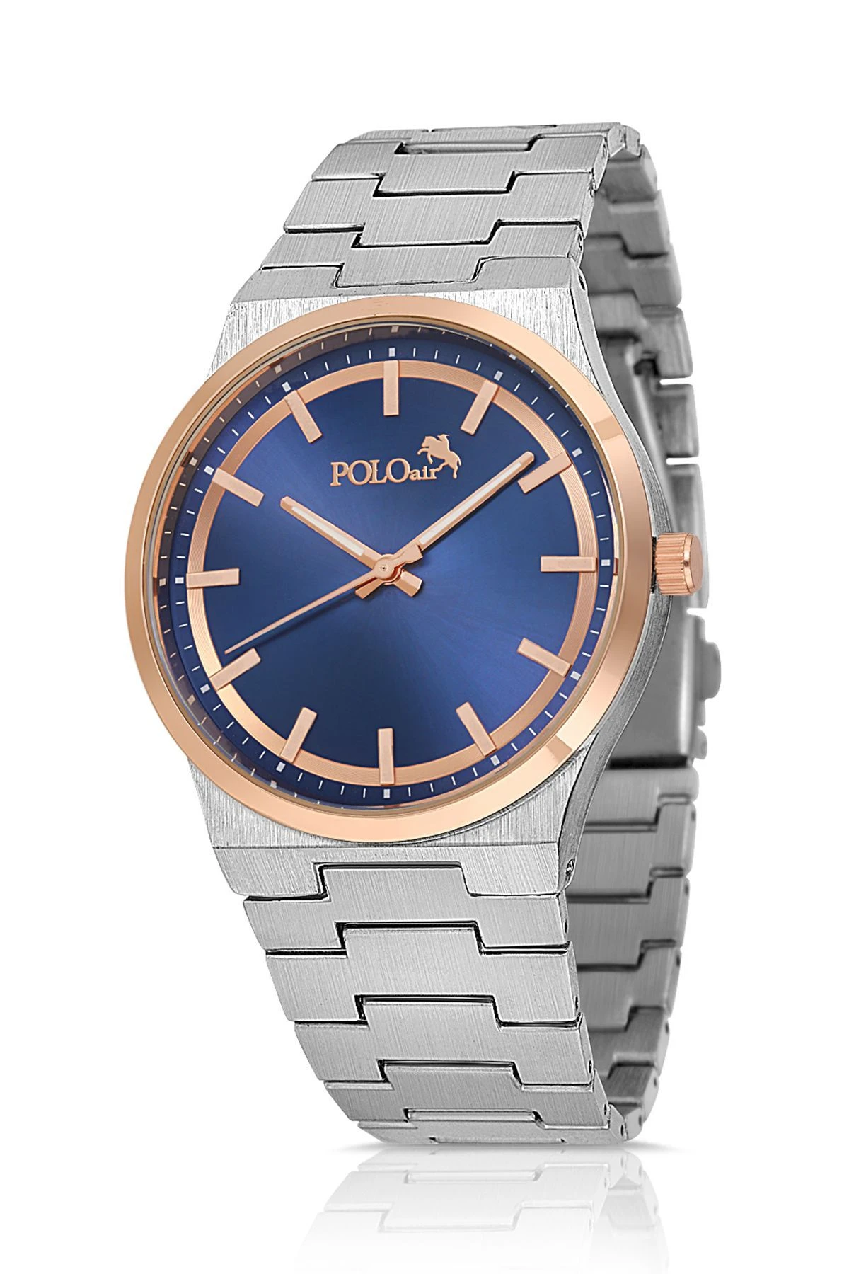 Klasik Metal Kordon Erkek Kol Saati Gümüş Bakır Lacivert Renk Pl-0915E2X Gümüş-Bakır-Lacivert Pl-0915E2X