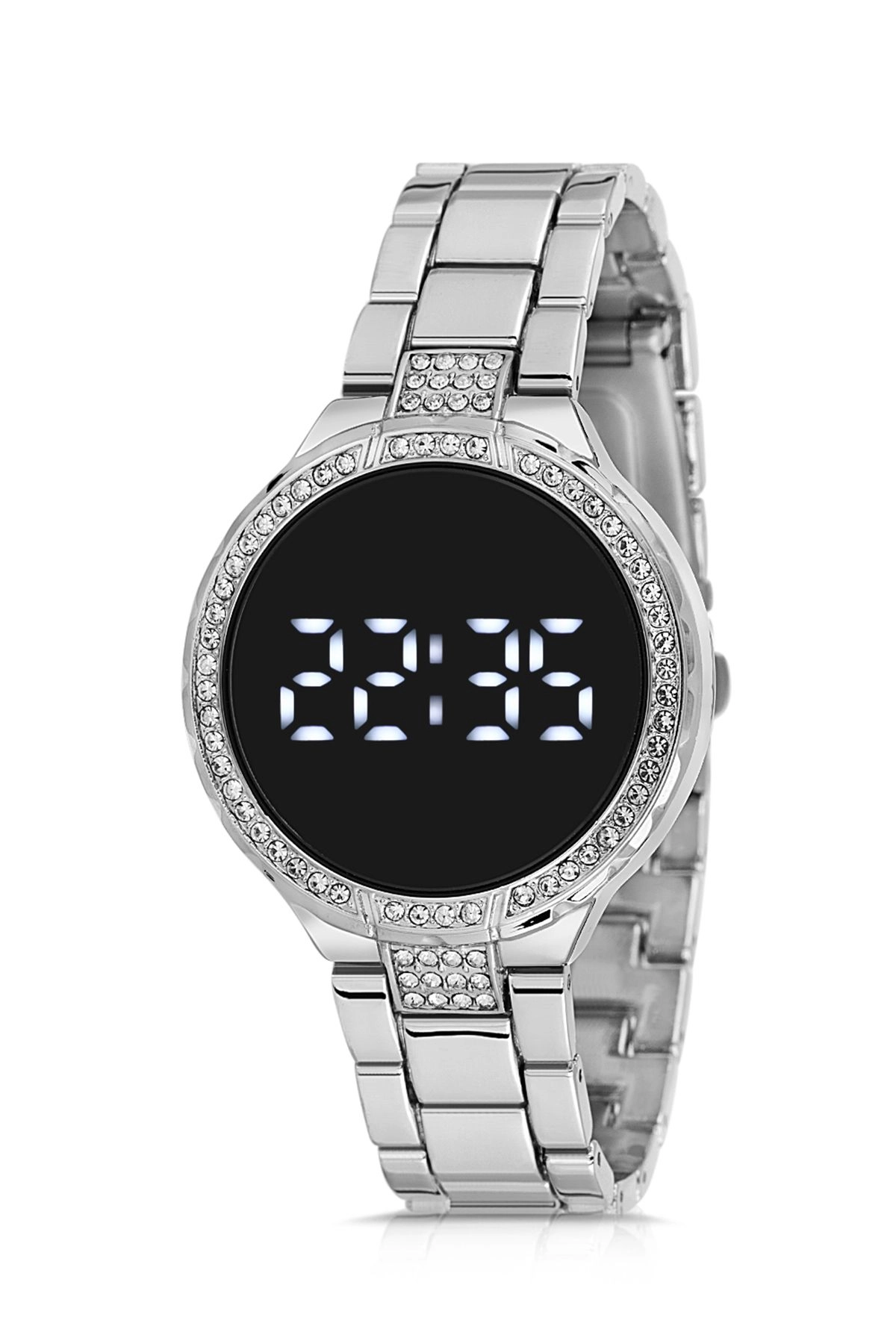 Lüx Taşlı Metal Kordon Led Kadın Kol Saati Gümüş Renk Pl-1511B1X Gümüş Pl-1511B1X