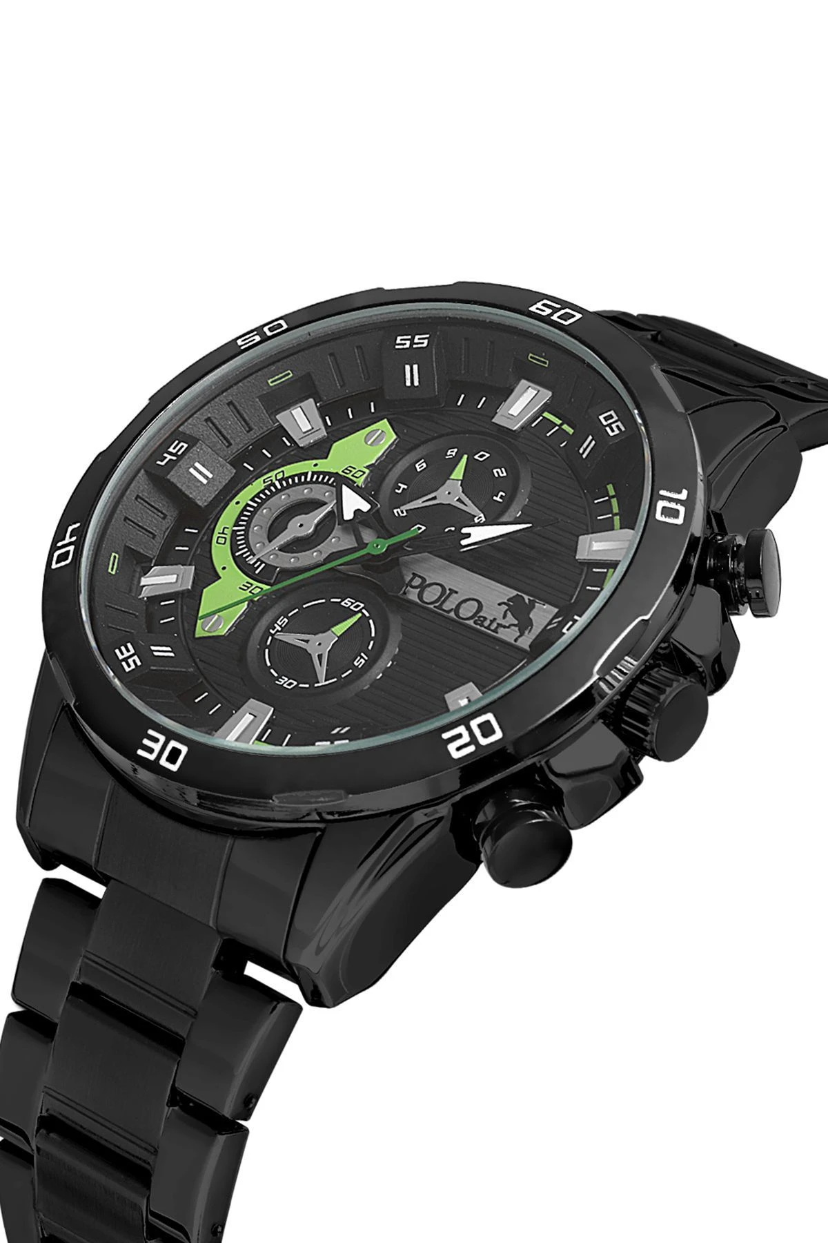 Metal Kordon Spor Erkek Kol Saati Siyah-Yeşil  Pl-0894E2X Siyah-Yeşil Pl-0894E2X