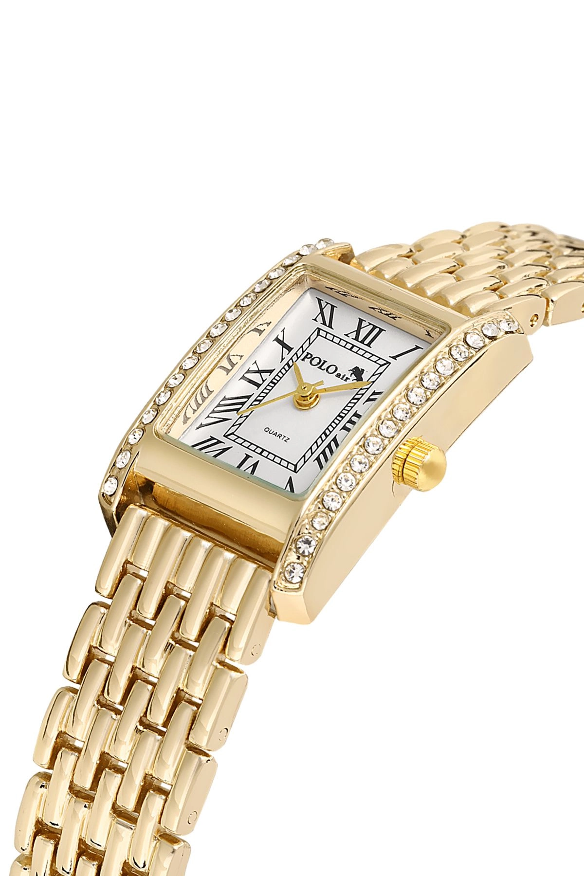 Romen Rakamlı Lüx Taşlı Vintage Kadın Kol Saati Gold Pl-1501B1X Gold Pl-1501B1X