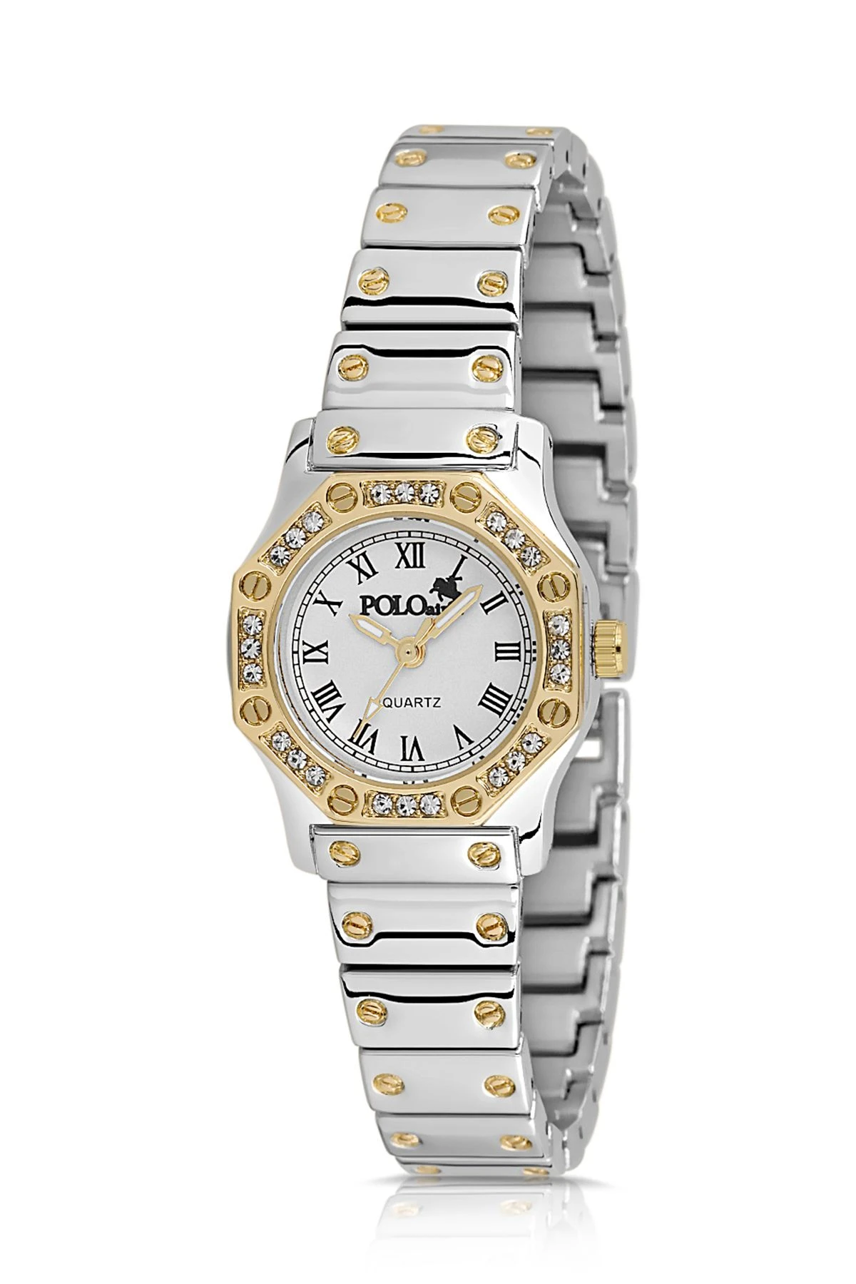 Romen Rakamlı Vintage Kadın Kol Saati Gümüş Gold Pl-1502B4X Gümüş-Gold Pl-1502B4X