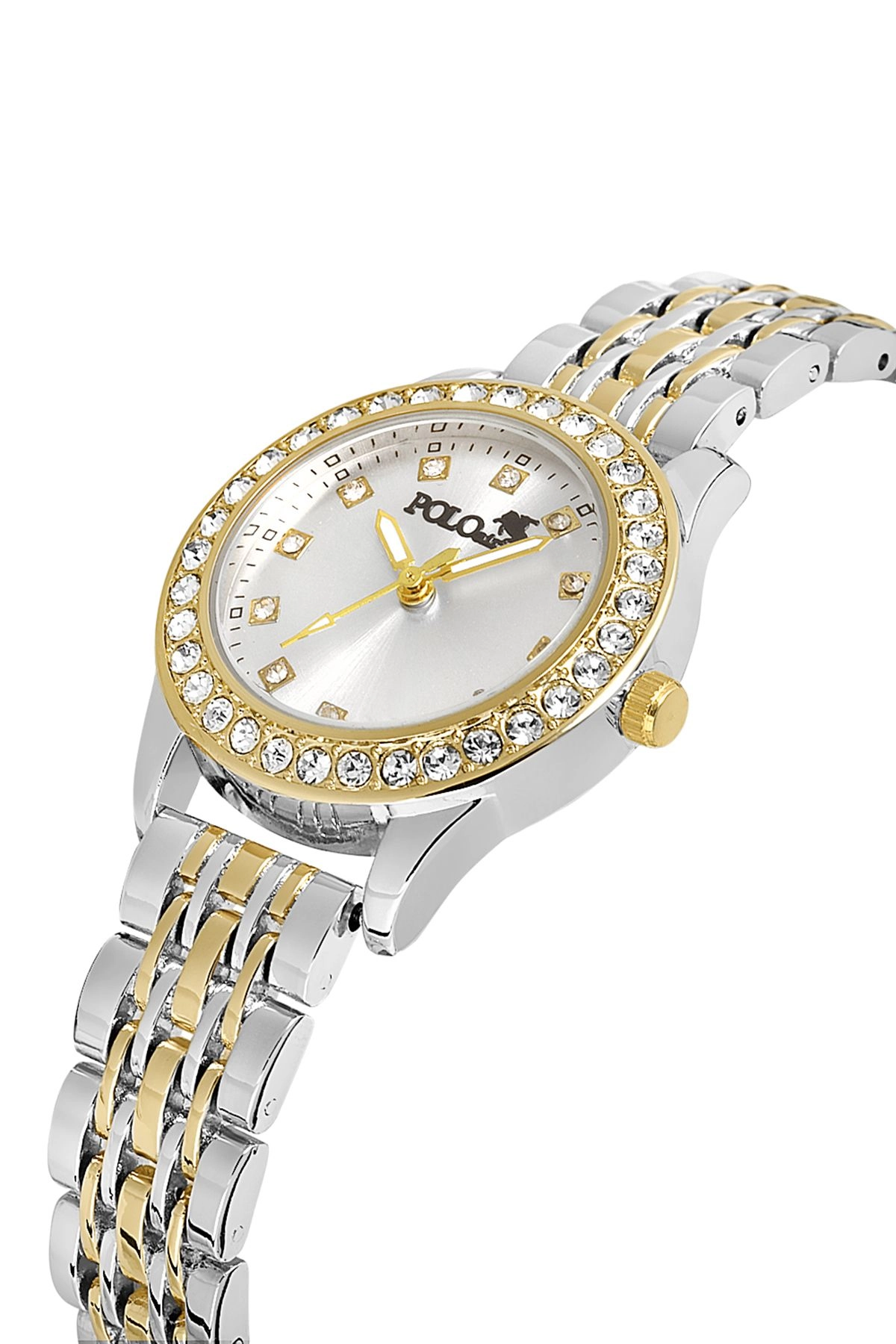Tek Sıra Lüx Taşlı Kadın Kol Saati Gold Gümüş Renk Pl-1514B3X Gold-Gümüş Pl-1514B3X
