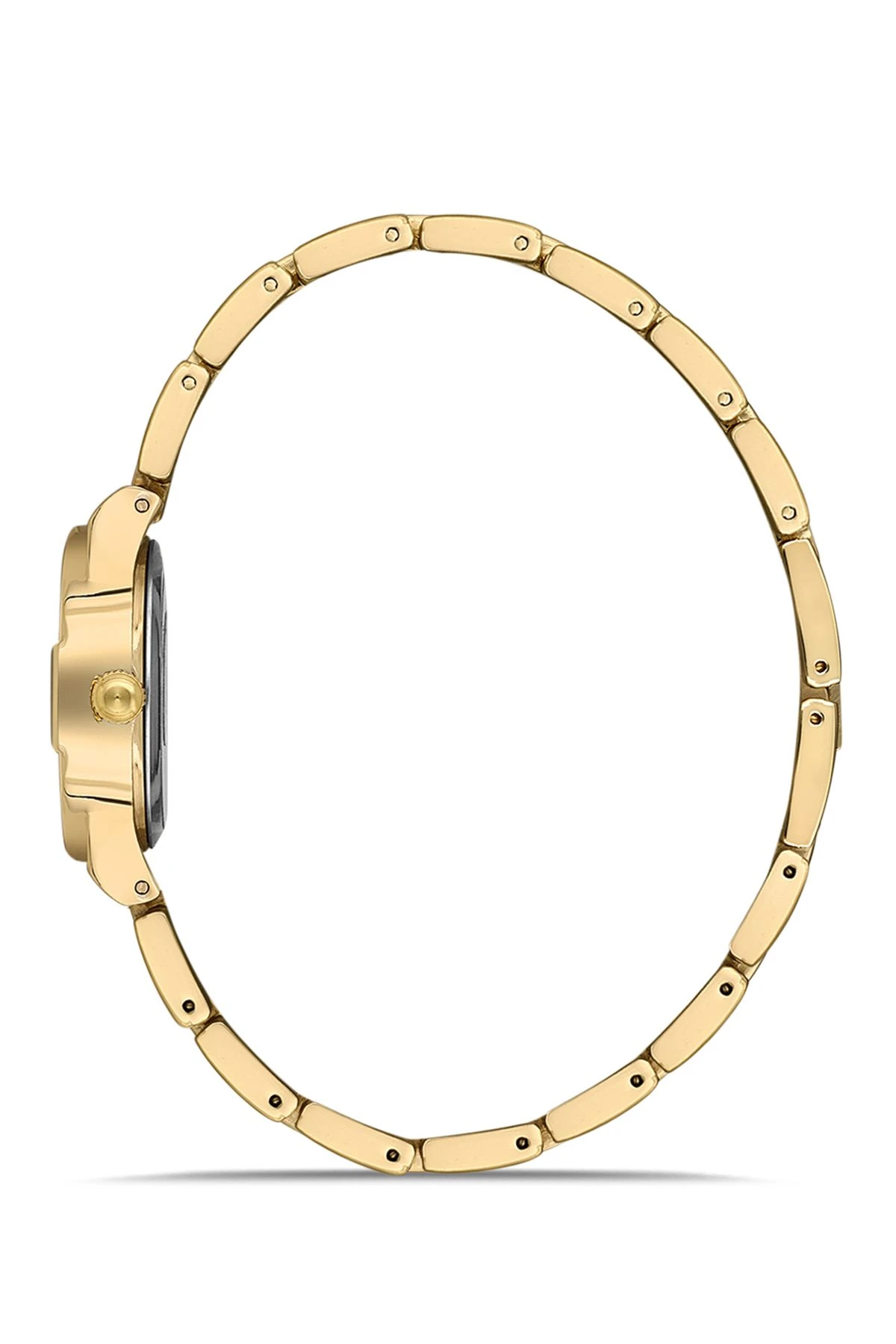Tek Sıra Lüx Taşlı Kadın Kol Saati Zirkon Taşlı Baget Bileklik Kombin Gold Renk Pl-1513B1 Gold Pl-1513B1