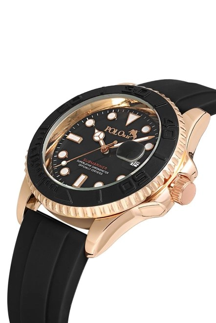 Mercan Takvim Slikon Kordon Erkek Kol Saati Siyah Bakır Renk Pl-0941E3X Siyah-Bakır Pl-0941E3X