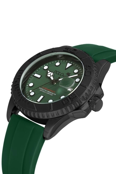 Mercan Takvim Slikon Kordon Erkek Kol Saati Yeşil Siyah Renk Pl-0942E4X Yeşil-Siyah Pl-0942E4X