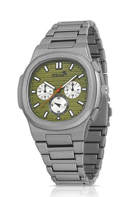Metal Kordon Erkek Kol Saati Gümüş Yeşil Renk Pl-0926E5X Gümüş-Yeşil Pl-0926E5X