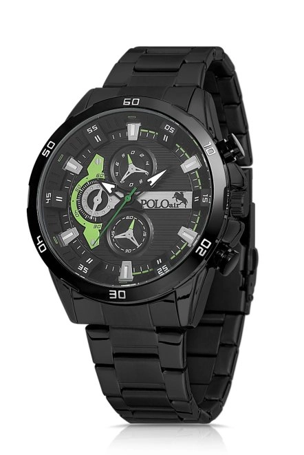 Metal Kordon Spor Erkek Kol Saati Siyah-Yeşil  Pl-0894E2X Siyah-Yeşil Pl-0894E2X