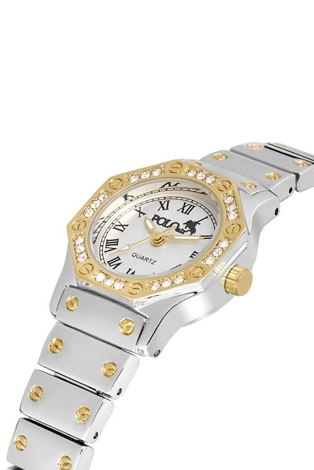 Romen Rakamlı Vintage Kadın Kol Saati Gümüş Gold Pl-1502B4X Gümüş-Gold Pl-1502B4X