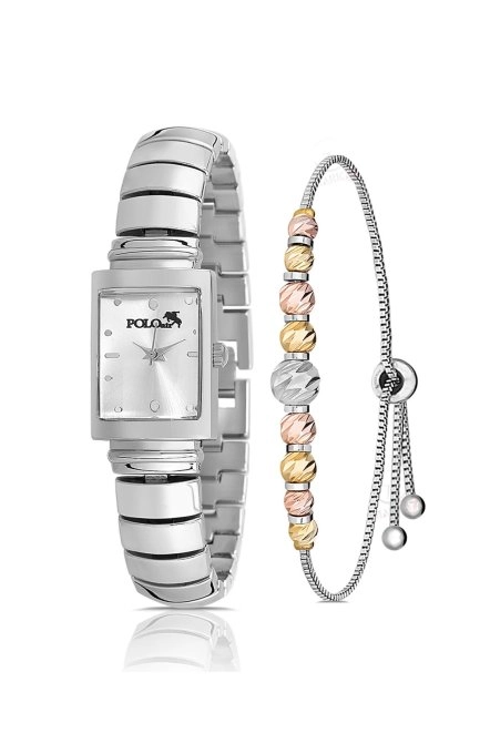 Vintage Kadın Kol Saati Dorika Bileklik Hediyelik Kombin Gümüş Pl-1491B2 Gümüş Pl-1491B2