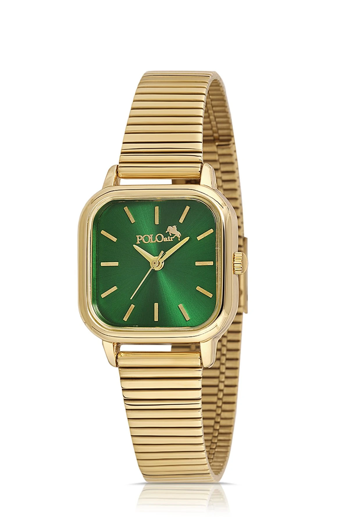 Vintage Kadın Kol Saati Zirkon Taşlı Lüx Bileklik Hediyelik Kombin Gold Yeşil Pl-1505B3 Gold-Yeşil Pl-1505B3