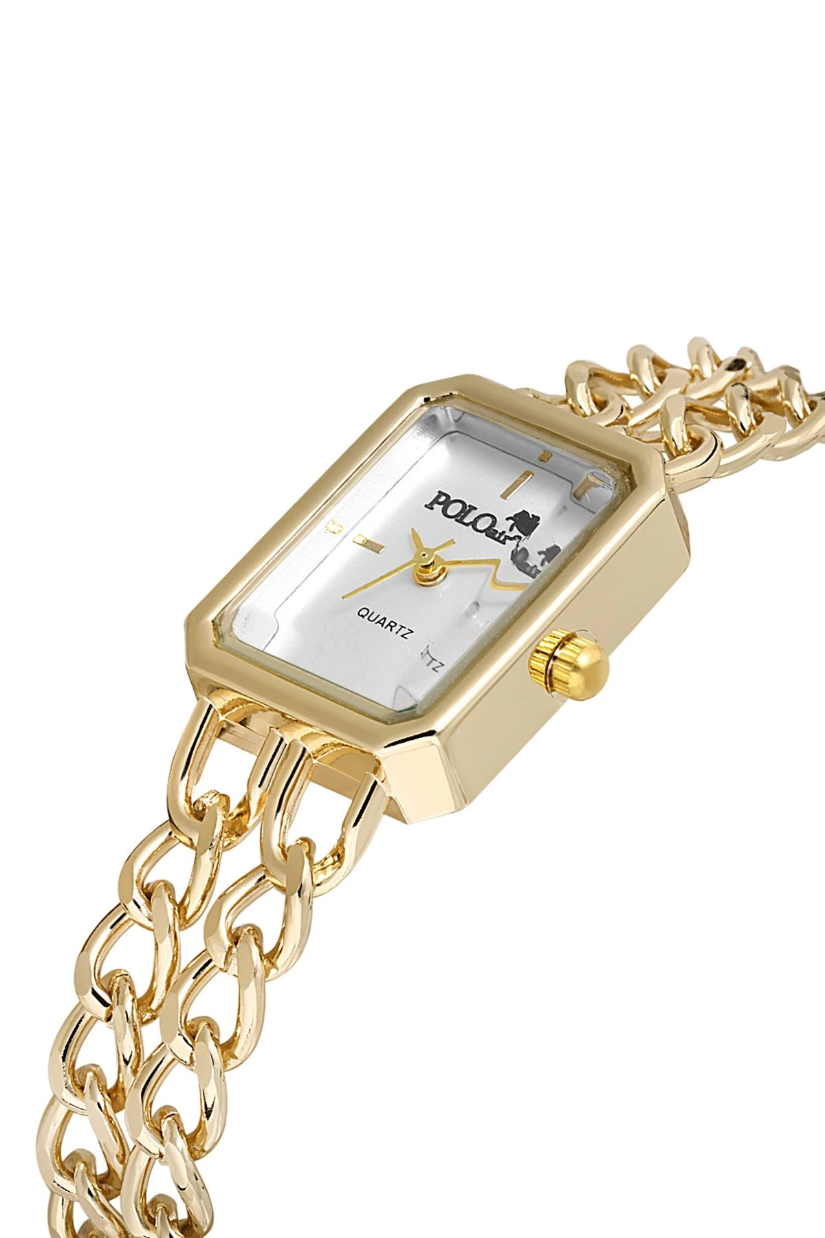Vintage Zincir Kordon Kadın Kol Saati Zirkon Taşlı Renkli Bileklik Kombin Gold Pl-1503B1 Gold Pl-1503B1