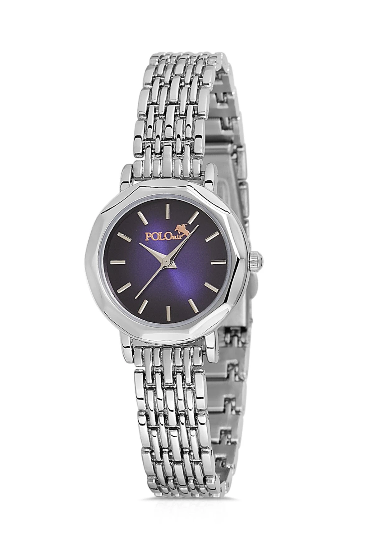 Zarif Vintage Kadın Kol Saati Ve Zirkon Taşlı 5 Taş Bileklik Hediye Gümüş-Mor Pl-1480B6 Gümüş-Mor Pl-1480B6