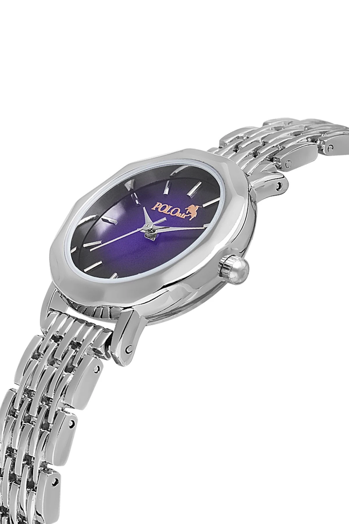 Zarif Vintage Kadın Kol Saati Ve Zirkon Taşlı 5 Taş Bileklik Hediye Gümüş-Mor Pl-1480B6 Gümüş-Mor Pl-1480B6