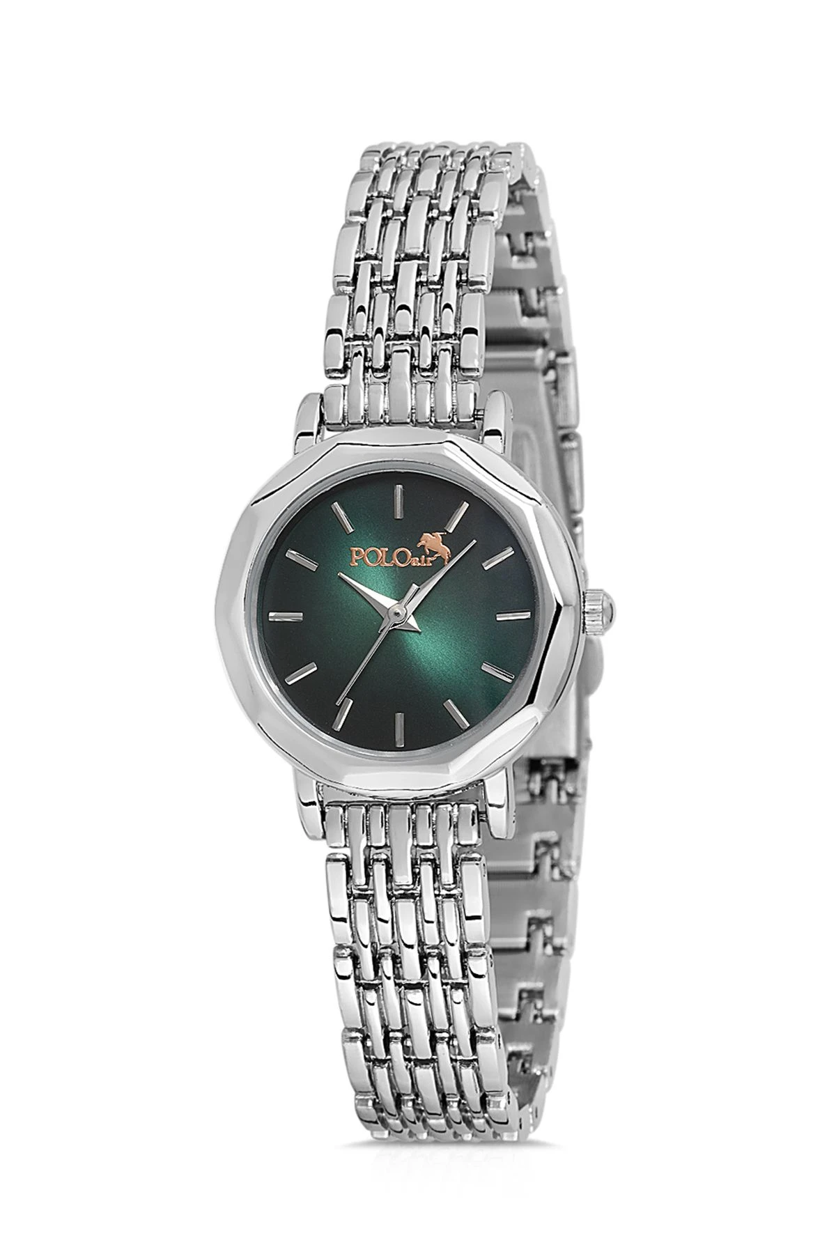 Zarif Vintage Kadın Kol Saati Ve Zirkon Taşlı 5 Taş Bileklik Hediye Gümüş-Yeşil Pl-1480B4 Gümüş-Yeşil Pl-1480B4