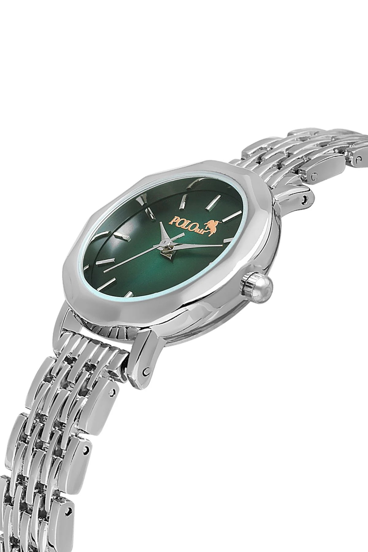 Zarif Vintage Kadın Kol Saati Ve Zirkon Taşlı 5 Taş Bileklik Hediye Gümüş-Yeşil Pl-1480B4 Gümüş-Yeşil Pl-1480B4