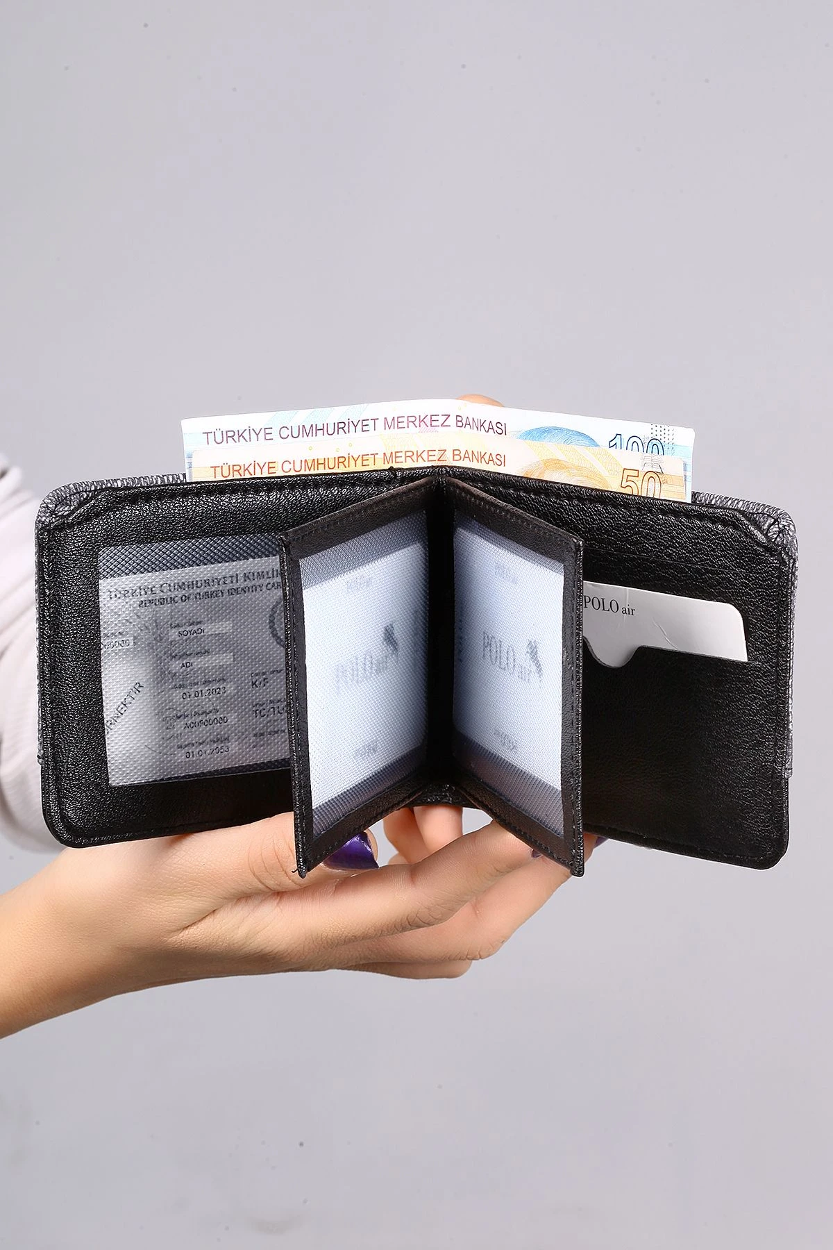 Erkek Kol Saati Cüzdan Kemer Kartlık Kombin Gri Set-Gümüş Pl-0891E6 Gri Set-Gümüş Pl-0891E6
