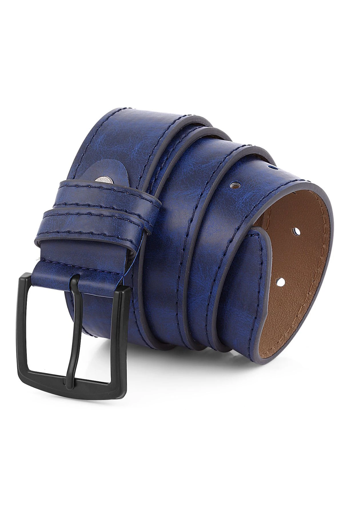 Metal Kordon Erkek Kol Saati El Çantası Cüzdan Kemer Kartlık Çakmak Set Gümüş Mavi Renk Pl-0938E2 Gümüş-Mavi Pl-0938E2