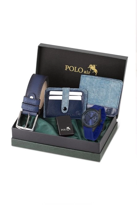 Mercan Takvimli Erkek Kol Saati Cüzdan Kemer Kartlık Çakmak Kombin Lacivert Siyah Set Pl-0944E2 Lacivert-Siyah Pl-0944E2