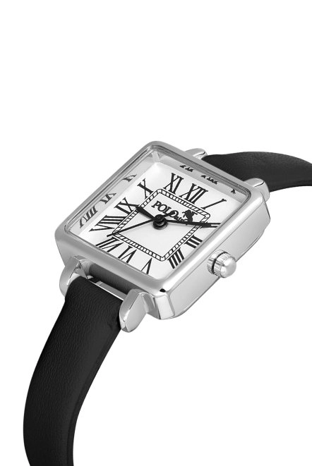 Kare Kasa Deri Kordon Kadın Kol Saati Siyah-Gümüş Renk Pl-1484B1X Siyah-Gümüş Pl-1484B1X