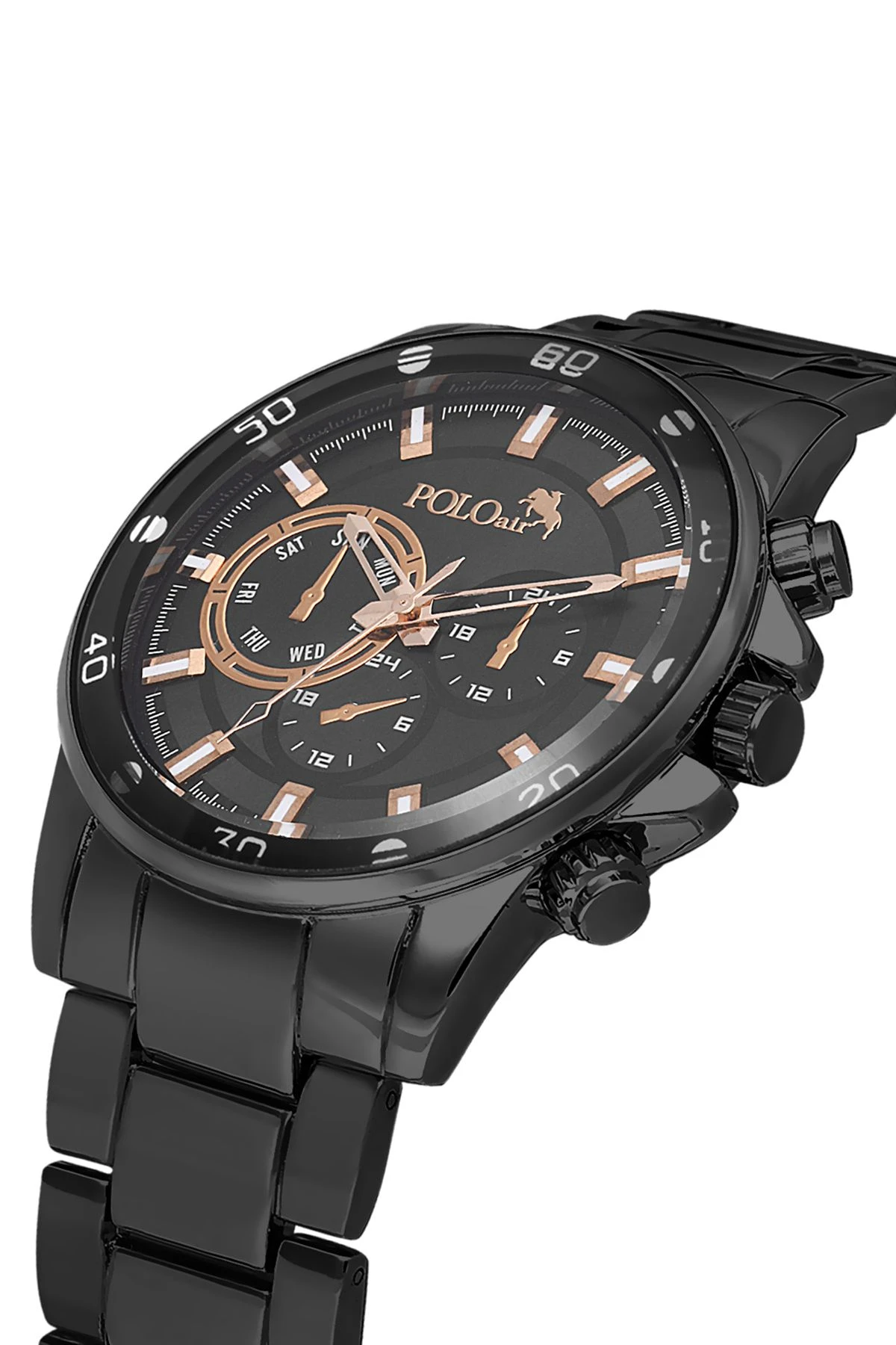 Erkek Kol Saati 55Ml Parfüm Hediyelik Kutusunda Kombin Siyah Bakır Renk Pl-7016E6 Siyah-Bakır Pl-7016E6