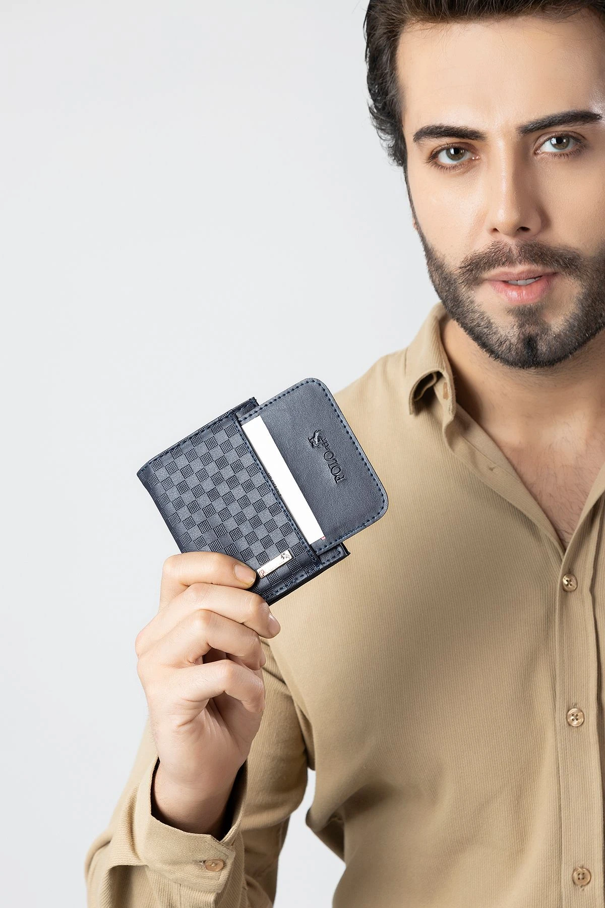 Erkek Kol Saati Dama Desen Cüzdan Kemer Kartlık Parfüm Kombin Set Gümüş Mavi Renk Pl-0992E2 Lacivert-Gümüş Pl-0992E2