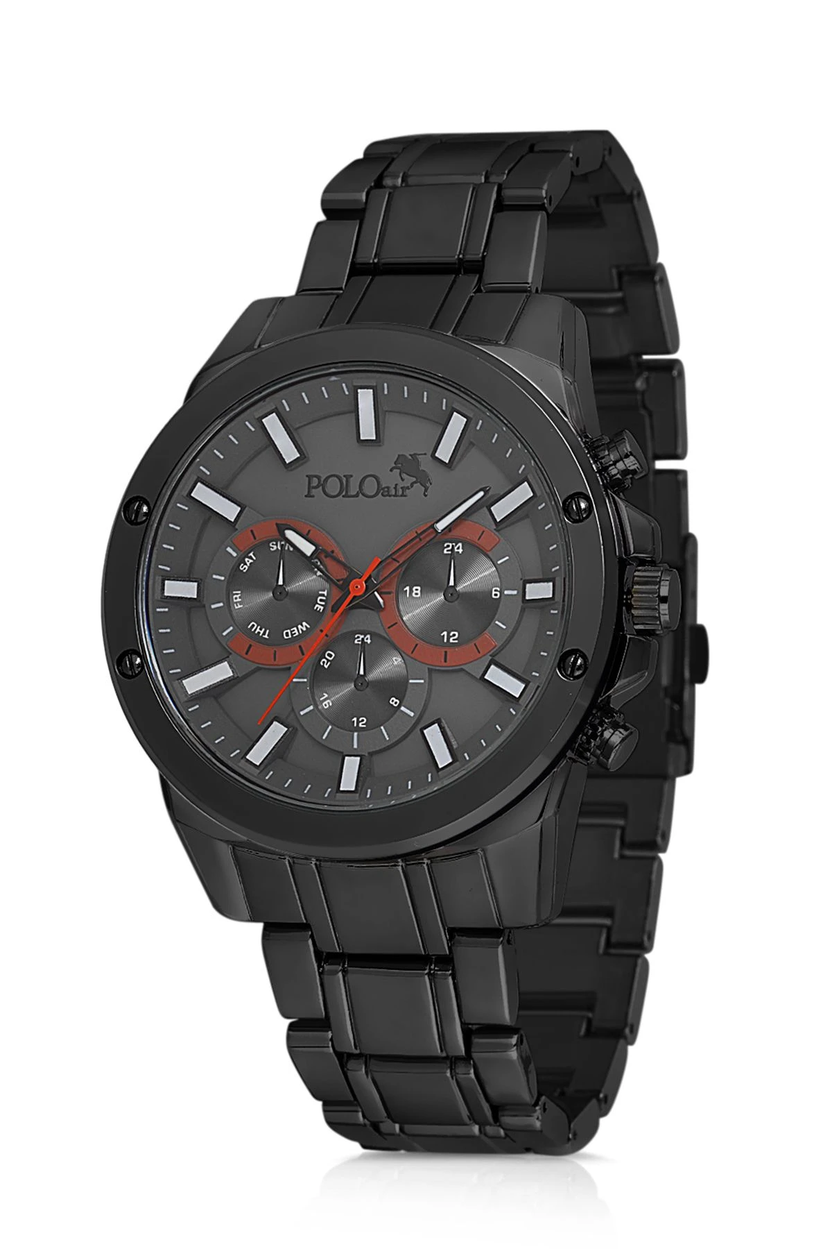 Erkek Kol Saati Dama Desen Cüzdan Kemer Kartlık Parfüm Kombin Set Siyah Renk Pl-0992E1 Siyah Pl-0992E1