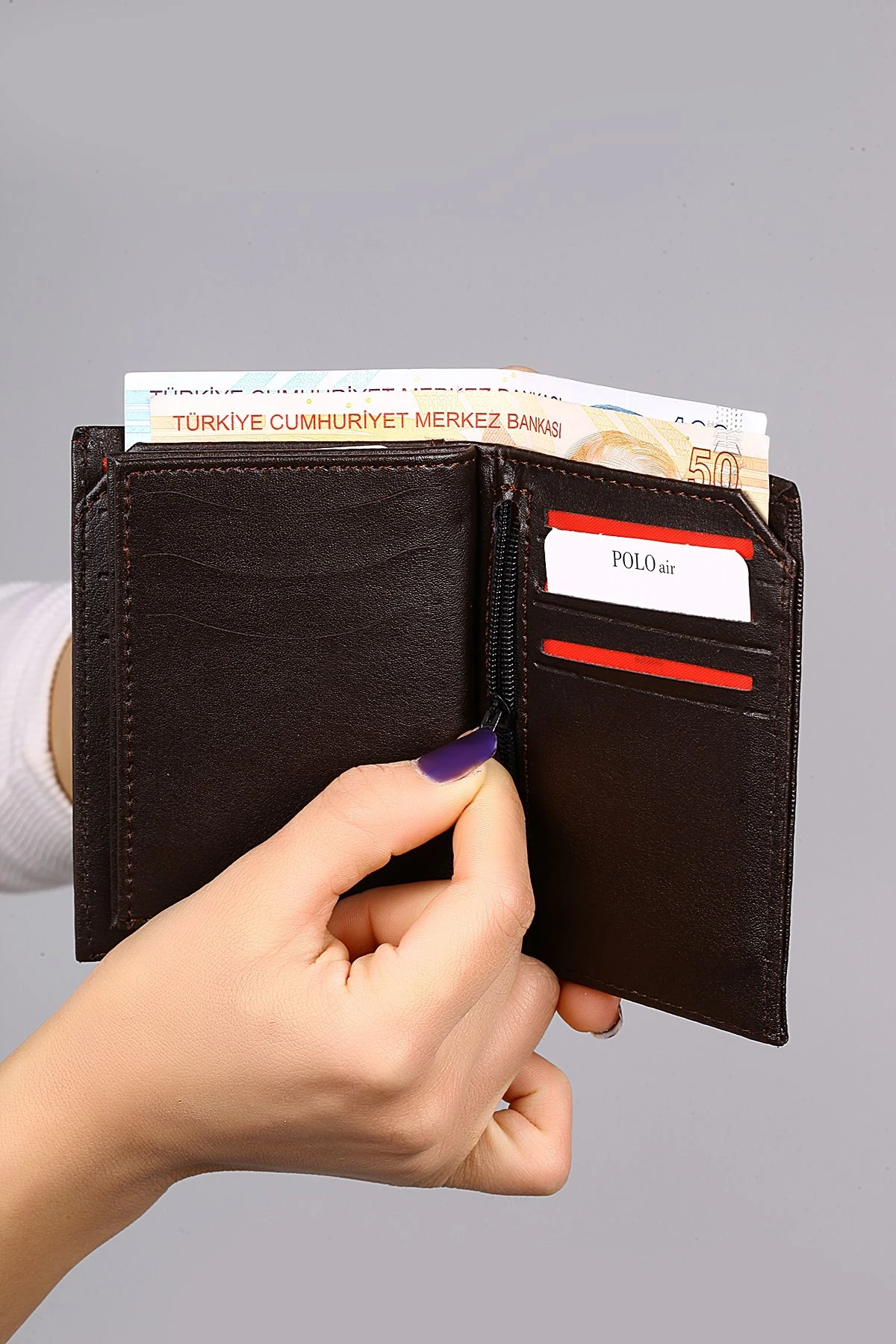 Erkek Kol Saati Ve Dama Desen Cüzdan Hediyelik Kutusunda Kombin Gümüş Kahverengi Renk Pl-7019E3 Kahverengi-Gümüş Pl-7019E3