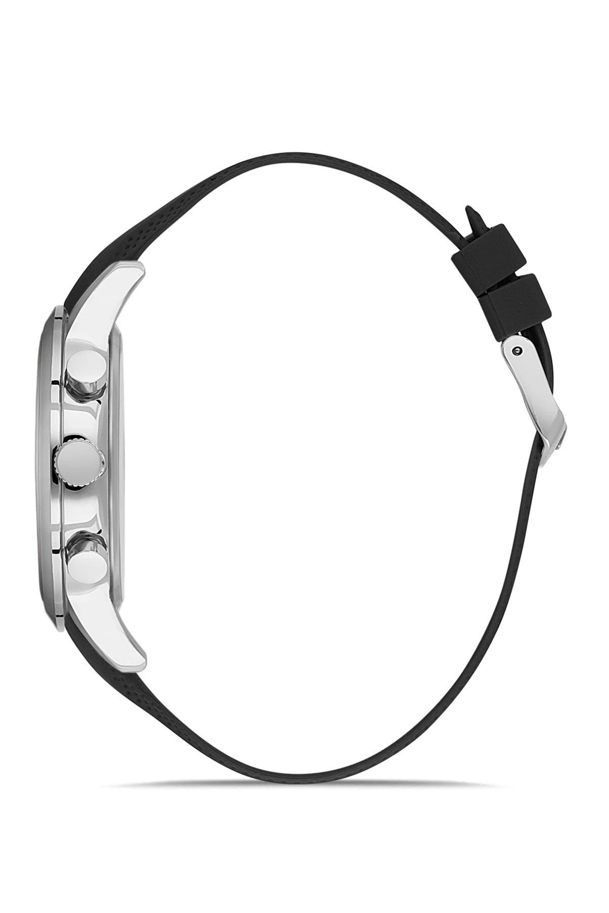 Kauçuk Kordon Metal Kasa Erkek Kol Saati Siyah Gümüş Renk Pl-0984E4X Siyah-Gümüş Pl-0984E4X