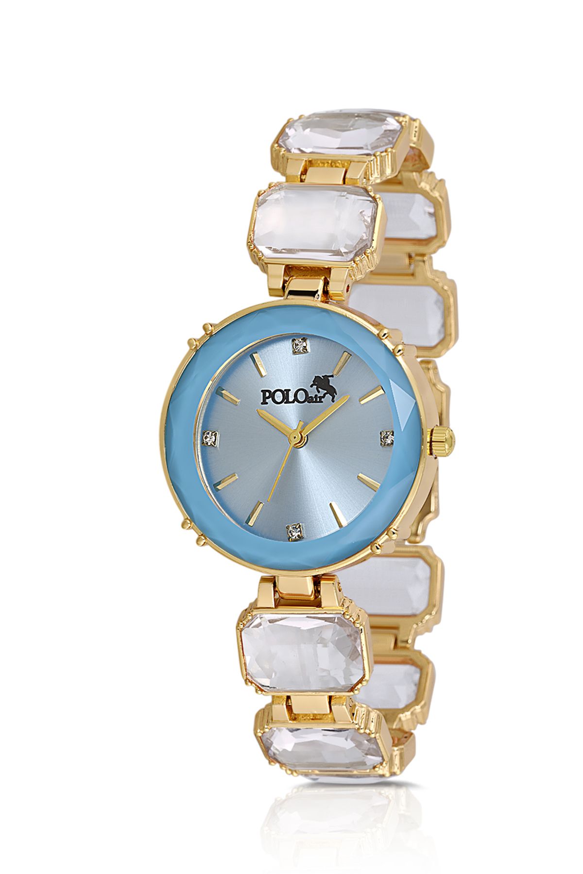 Lüx Taşlı Kadın Kol Saati Parfüm Bordo Hediyelik Kutsunda Set Mavi Gold Renk St-2173S4 Mavi-Gold St-2173S4