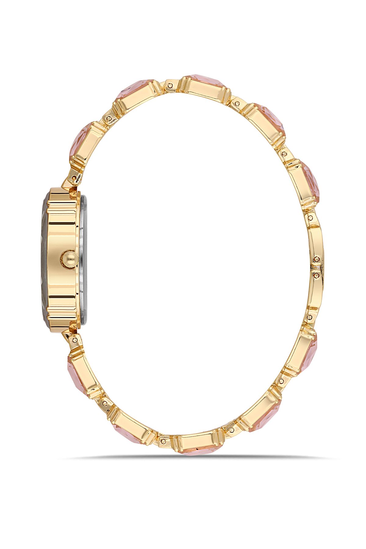 Lüx Taşlı Kadın Kol Saati Parfüm Bordo Hediyelik Kutsunda Set Pembe Gold Renk St-2173S3 Pembe-Gold St-2173S3