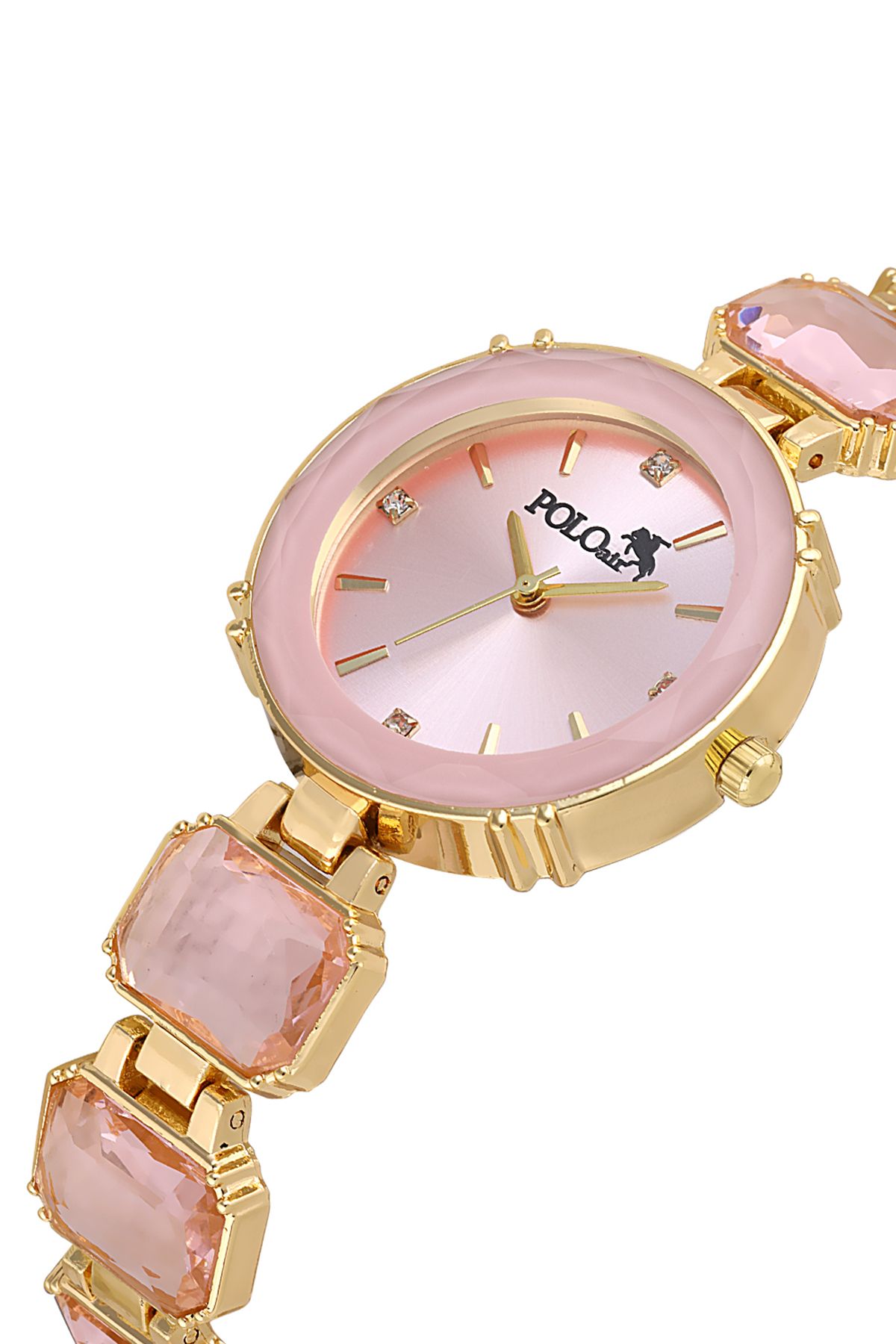 Lüx Taşlı Kadın Kol Saati Parfüm Bordo Hediyelik Kutsunda Set Pembe Gold Renk St-2173S3 Pembe-Gold St-2173S3