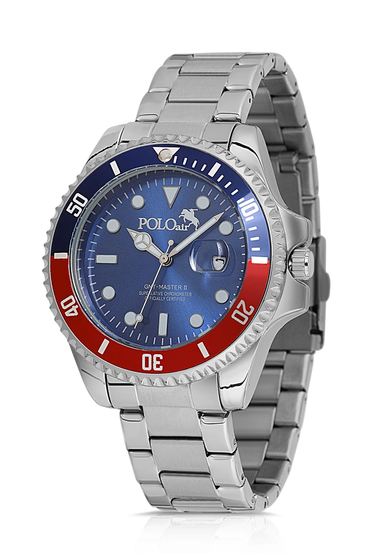 Mercek Takvimli Erkek Kol Saati Cüzdan Kemer Kartlık Parfüm Kombin Gümüş Lacivert Renk Pl-0989E2 Lacivert-Kırmızı-Gümüş Pl-0989E2