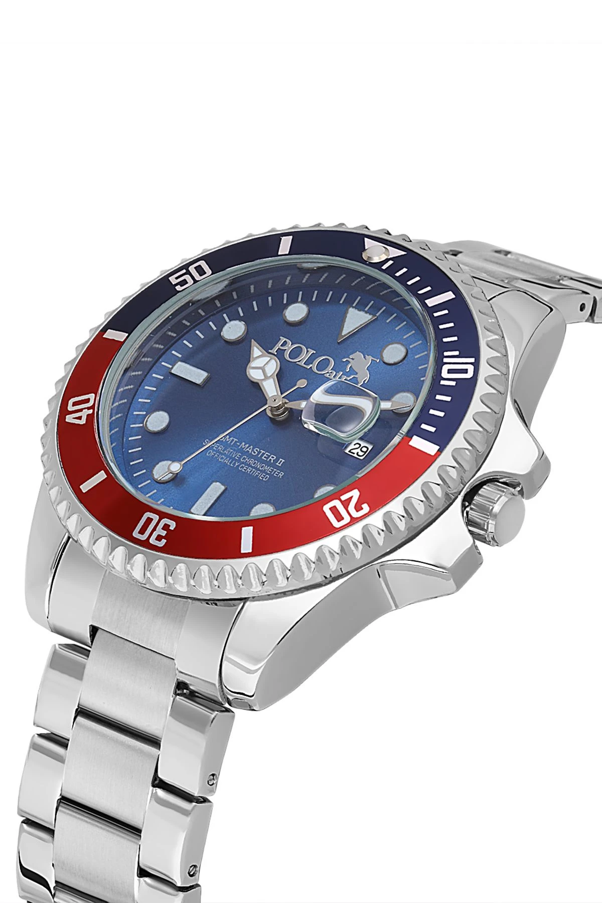 Mercek Takvimli Erkek Kol Saati Cüzdan Kemer Kartlık Parfüm Kombin Gümüş Lacivert Renk Pl-0989E2 Lacivert-Kırmızı-Gümüş Pl-0989E2