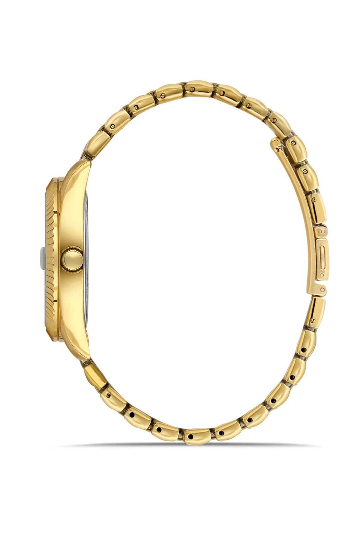 Mercek Takvimli Metal Kasa Erkek Kol Saati Gold Siyah Renk Pl-0988E6X Gold-Siyah Pl-0988E6X